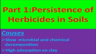 Part 1 Persistence of Herbicides in Soils [upl. by Schluter]