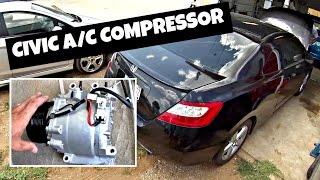 How to remove and replace AC Compressor on Honda Civic 2006 2011 [upl. by Cowden969]