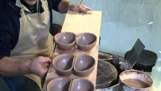 SIMON LEACH POTTERY  Throwing double bowls to a gauge [upl. by Finzer8]