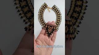 Beaded necklace tutorial diy how to make bead necklace [upl. by Suoivatco]