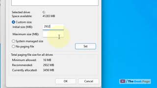 Custom Paging File Size for windows 11 4 GB  8 GB 16 GB RAM [upl. by Webber]