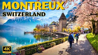 Spring in Montreux Switzerland 🇨🇭Walking Tour 4K [upl. by Tnecnev350]