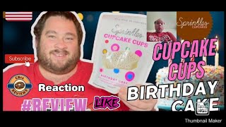 Reaction to🎂 Sprinkles Cupcake Cups Birthday Cake review [upl. by Shiroma]