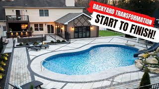 Our BIGGEST Backyard Makeover EVER Pool Patio Addition and MORE [upl. by Nnilsia]