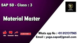 SAP SDClass 3 Material master  Yours Yuga SAP SD [upl. by Llenoj]