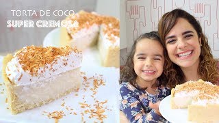 TORTA CREMOSA DE COCO COM CHANTILLY E COCO QUEIMADO  479  Receitas da Mussinha [upl. by Fancie568]