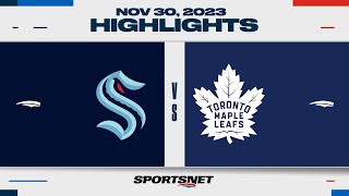 NHL Highlights  Kraken vs Maple Leafs  November 30 2023 [upl. by Nomled]