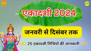 Ekadashi 2024  Ekadashi List 2024 Ekadashi Kab hai  एकादशी 2024 List in Hindi 2024 All Gyaras [upl. by Noslien]