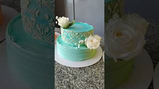 beautifull step cake with stencil design or floweryoutubeshorts viralvideo  cake pastryyoytube [upl. by Eednyl]