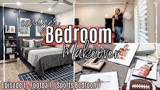 NEW DIY BEDROOM MAKEOVER ON A BUDGET episode 1  Teen Football Bedroom Makeover Ideas 2022 [upl. by Ru]