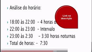 Calculando os valores das horas noturnas reduzidas [upl. by Anrat]