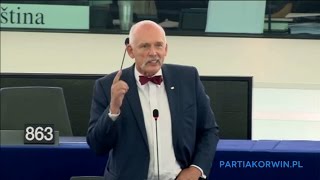 Janusz KorwinMikke Imigranci to zalew Europy śmieciem ludzkim który nie chce pracować [upl. by Aruabea]