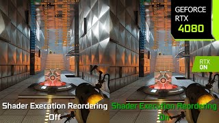 NVIDIA Shader Execution Reordering On vs Off Comparison in Portal RTX  RTX 4080 4K 1440p 1080p [upl. by Trebron]