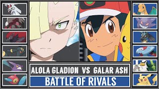 GALAR ASH vs ALOLA GLADION  Pokémon Rival Battle [upl. by Ellicott]