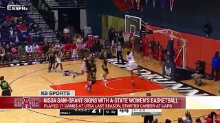 UTSA forward Nissa SamGrant signs with Arkansas State women’s basketball [upl. by Gayner230]