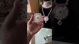 Silver jewelry set lightweightgoldjewellerydesigns2025 [upl. by Eibbed654]