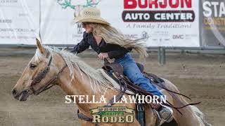 Stella Lawhorn Barrel Racing performance at the SLO Sheriffs Rodeo [upl. by Filipe]