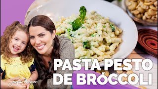 PASTA CON SALSA PESTO DE BRÓCOLI  PASTA PARA NINOS  JacquieMarquez [upl. by Novyad182]