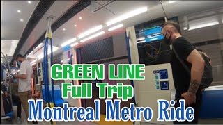 Montreal Metro Ride from ANGRIGNON to HONORÉ BEAUGRAND Metro ll GREEN LINE Full Trip [upl. by Ytsud]