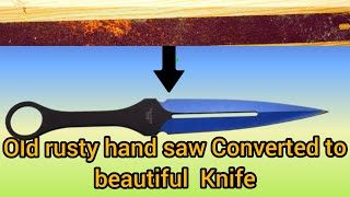 100 years old hand saw blade converted into beautiful knife restoration videos rust removal [upl. by Thia]