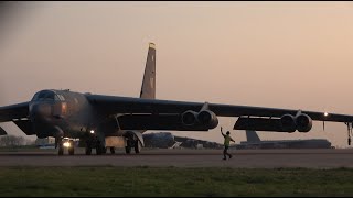 B52 Sunset Arrival Shutdown RAF Fairford 250322 [upl. by Nomed24]