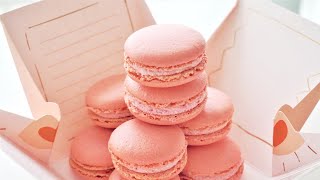 Strawberry Macarons  French Macarons [upl. by Hanonew]