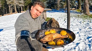 Saftigen Hühnerschenkel im Schnee gebraten [upl. by Arihsak165]