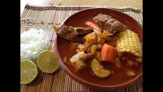 Caldo Rojo de Espinazo de Puerco con Verduras Mole de Olla [upl. by Anuahsat]