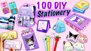 100 DIY STATIONERY IDEAS  Back To School Hacks and Crafts [upl. by Esille949]