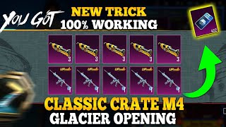 🤩Get Free M416 Glacier  500 Classic Crates Opening  M416 Glacier New Trick PUBGM BGMI [upl. by Nonnel]