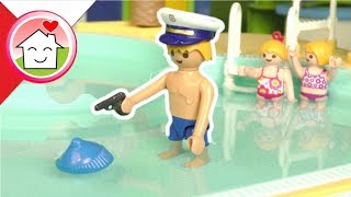 Playmobil Policja po polsku Sierżant Overbeck w Parku Wodnym  Rodzina Hauserow [upl. by Anirac469]