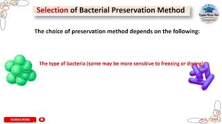 Selection of bacterial preservation methods  Preservation of bacteria bacteriology microbiology [upl. by Ibocaj]