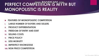 PERFECT COMPETITION IS MYTH BUT MONOPOLISTIC IS REALITY MICRO ECONOMICS [upl. by Monteith]