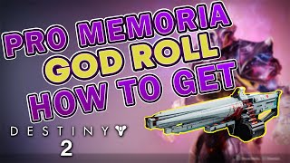 Destiny 2  Pro Memoria God Roll for PvE  How To Get It [upl. by Hannahc]