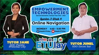 Online Navigation  Empowerment Technologies  Quarter 13 Week 4 [upl. by Silin]