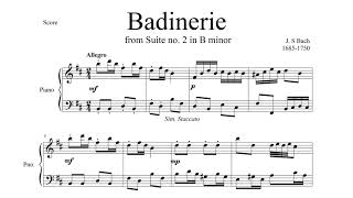 Badinerie for Piano BWV 1067 [upl. by Narine]