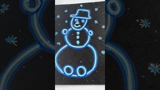 Snowman ☃️ with Neon Technique shorts neon glow [upl. by Andeee]