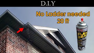 How to use Flex Seal to repair guttereavestrough water leaks and fix loose nail without a ladder [upl. by Acinoev]