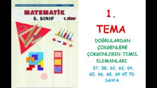 5 SINIF MATEMATİK DERS KİTABI MEB YAYINLARI 1 TEMA DOĞRULARDAN ÇOKGENLERE ÇOKGENLERİN TEMEL ELEMA [upl. by Warfield620]