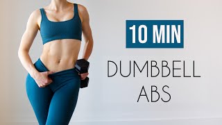 10 MIN WEIGHTED TOTAL CORE  Dumbbell Abs [upl. by Led]