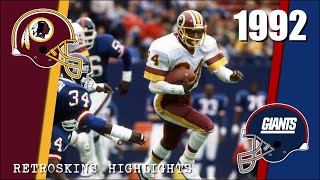 1992 RetroSkins Highlights Washington Redskins vs New York Giants [upl. by Osborn]