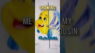 Drawing Flounder Me Vs My cousin Dibujando a Flounder Yo Vs Mi prima [upl. by Polky]