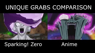 Unique Grabs Origins Side by Side Comparison Dragon Ball Sparking Zero  Anime [upl. by Cony414]