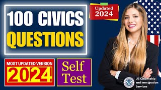 Self Evaluation  2024 Random USCIS Complete 100 Civics Test Citizenship Test Ciudadania Americana [upl. by Ianthe]