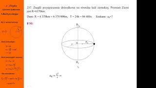 237Fizykamax ruch po okręgu  Przyspieszenie dośrodkowe na równiku Ziemi [upl. by Lasyrc5]