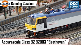 Accurascale Class 92 92003 quotBeethovenquot in Railfreight Grey with factory DCC Sound  ACC219192003 [upl. by Uolyram]