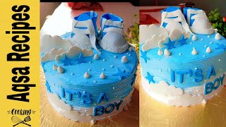 Welcome Baby Boy Cake By Aqsa Recipes [upl. by Canfield]