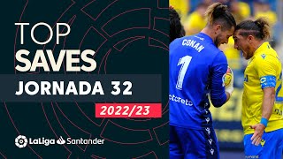 LaLiga TOP 5 Paradas Jornada 32 LaLiga Santander 20222023 [upl. by Jahdai950]