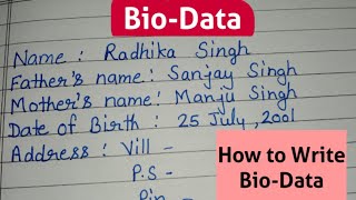 How to Make BioData In EnglishBioData Kaise BanayeBioData kaise likhe MBVasudev [upl. by Esil]