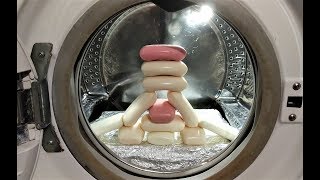 Experiment  a Pile of Soaps  in a Washing Machine  Foam Everywhere [upl. by Ojimmas]